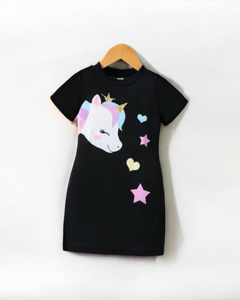 Unicorn black cotton dress                        هذا المنتج تسليم بعد 25-3-2025