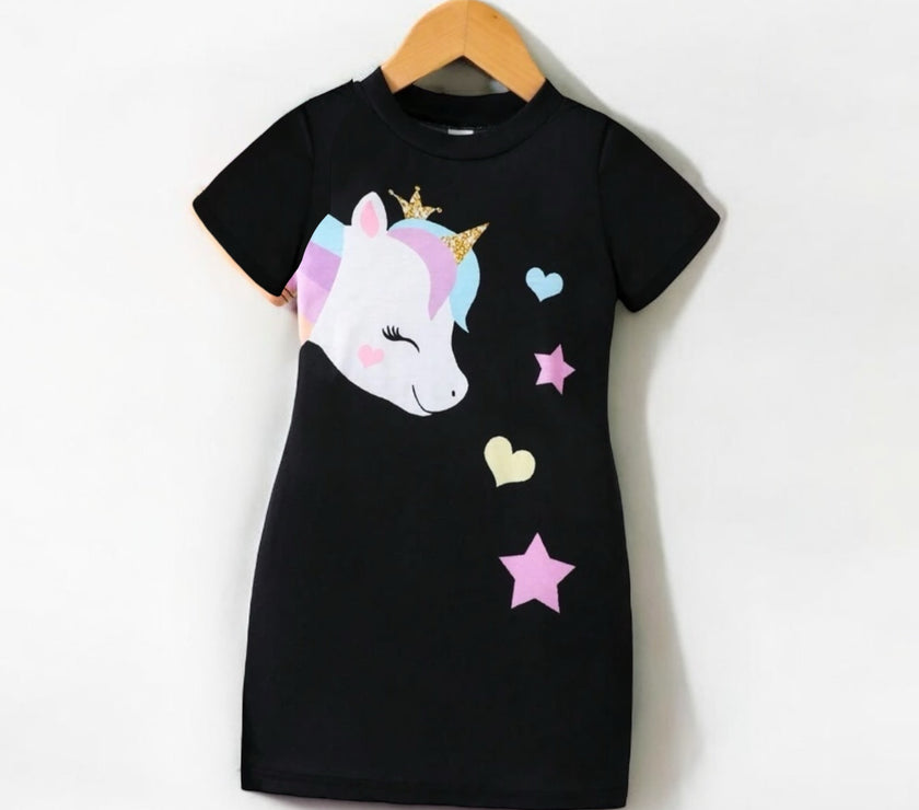 Unicorn black cotton dress                        هذا المنتج تسليم بعد 25-3-2025