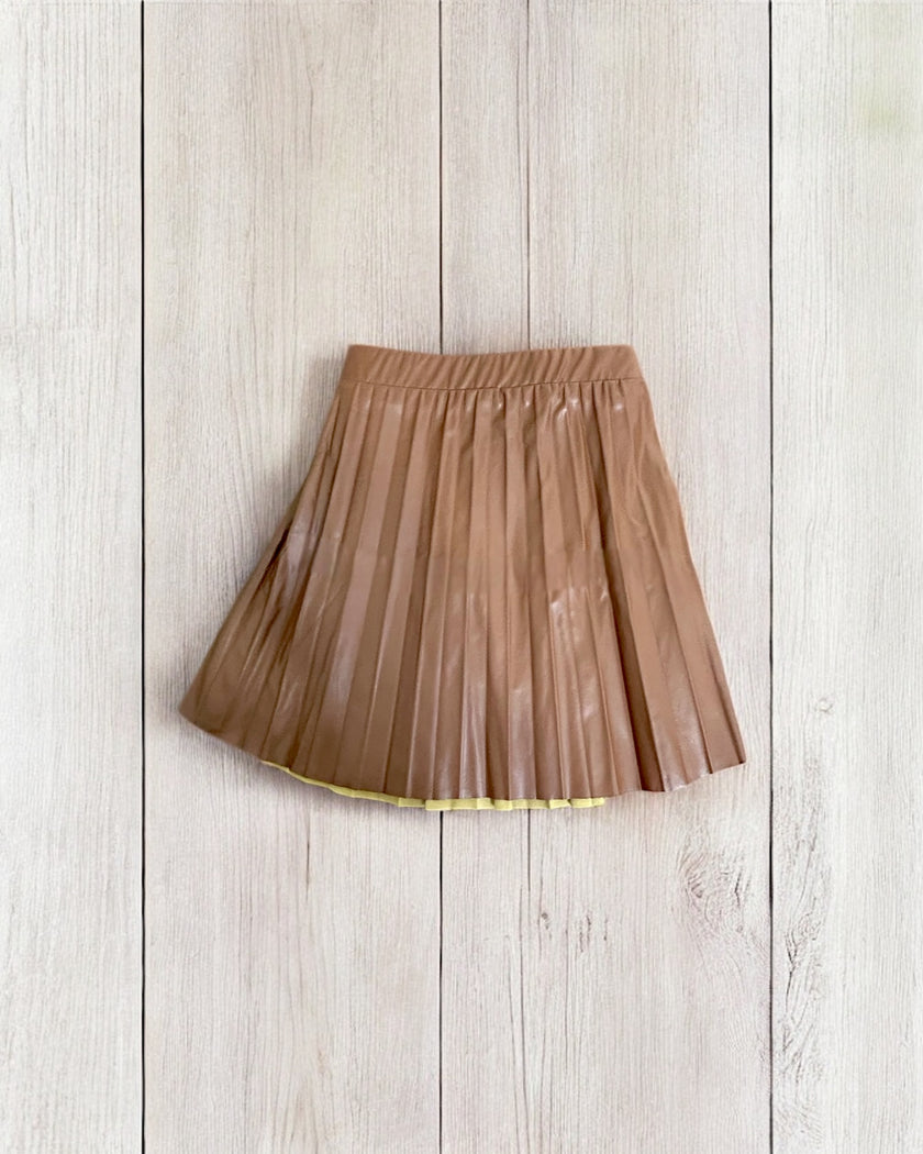 Leather Skirt Brown