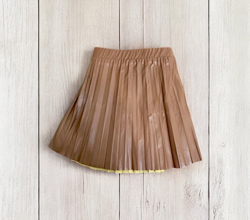 Leather Skirt Brown