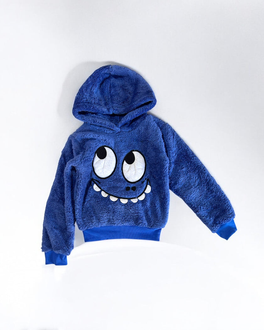 Outlet Blue fur hoodie