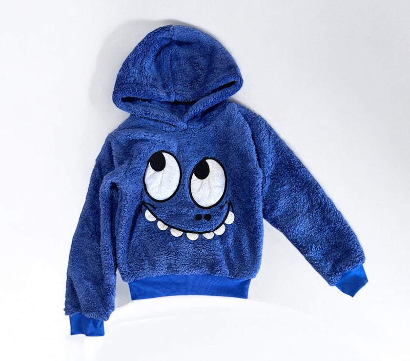 Outlet Blue fur hoodie