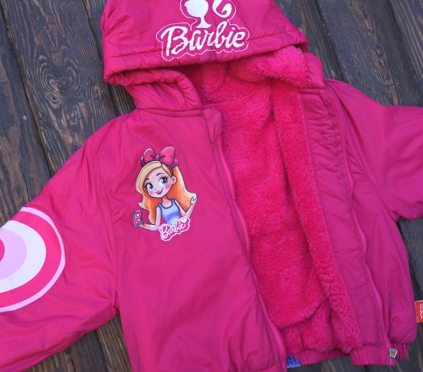 Outlet barbie  jacket مشكلة طباعة) مبطن فرو بالكامل)