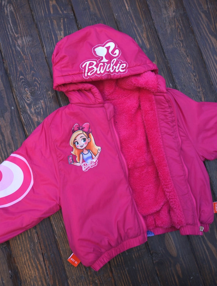 Outlet barbie  jacket مشكلة طباعة) مبطن فرو بالكامل)