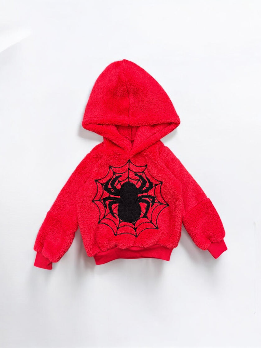 Spiderman red fur hoodie