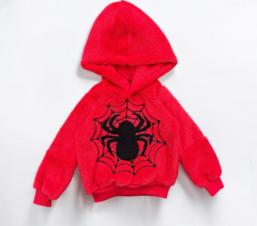 Spiderman red fur hoodie